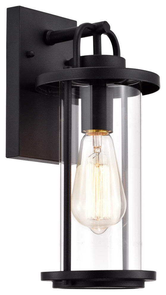 CHLOE Lighting LANDRY Transitional 1-Light Textured Black Outdoor Wall Sconce