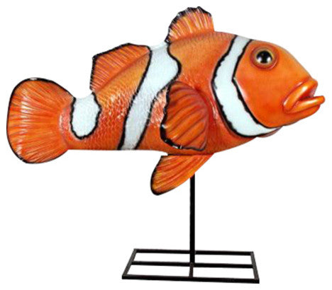 Oversized Clownfish Statue With Stand