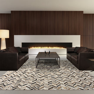 Cowhide Patchwork Rug, Atlas, Infuse, 9'x12'