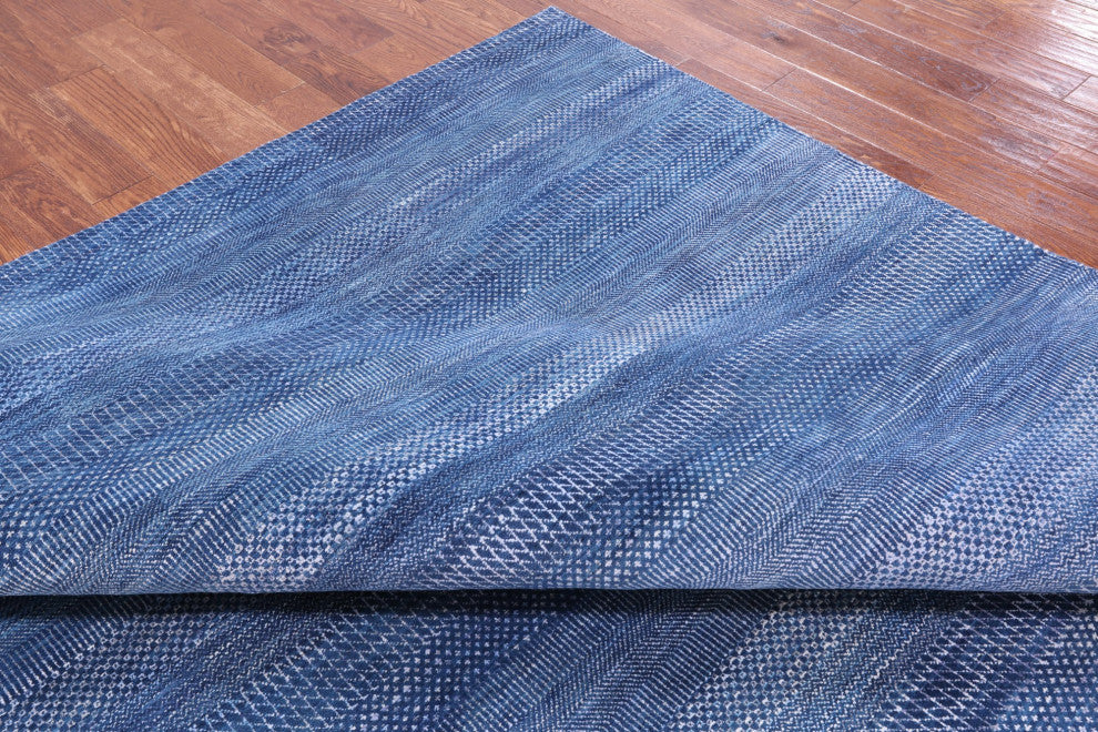 8' 11" X 12' 2" Wool and Silk Savannah Grass Handmade Rug Q11996