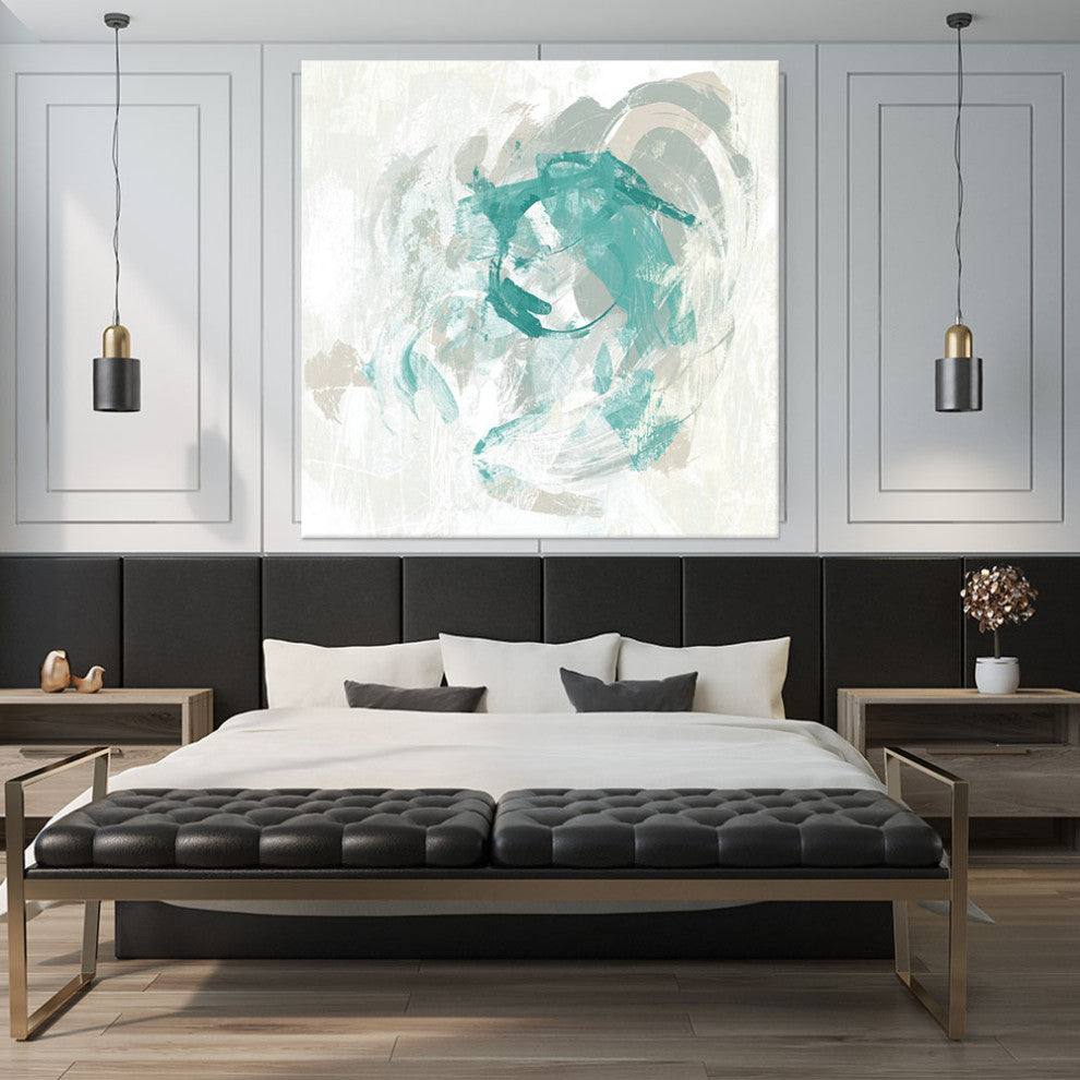 "Teal Fog I" Fine Art Giant Canvas Print, 54"x54"
