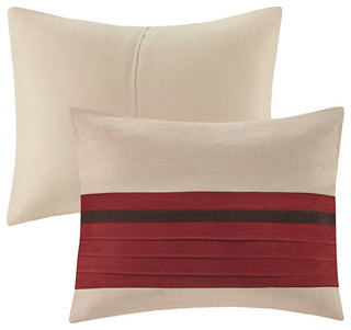 Madison Park Palmer Vera 7-Piece Microsuede Comforter Set, Red