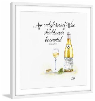 "White Wine" Framed Painting Print, 24"x24"