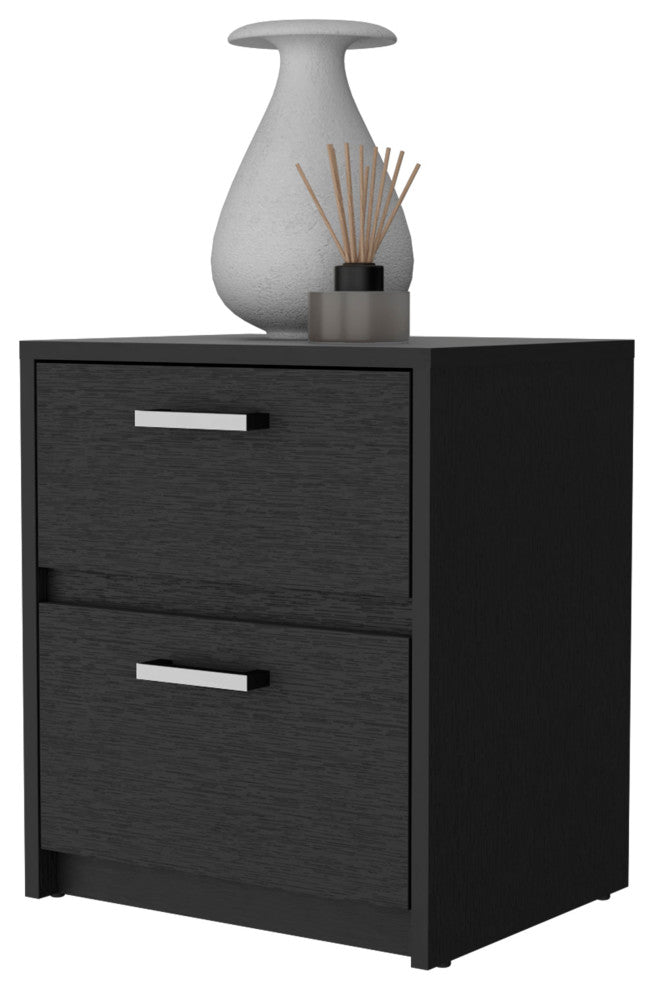 Myrtle 2-Drawer Nightstand, Black