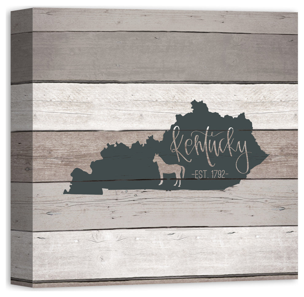 Kentucky Established 16x16 Canvas Wall Art