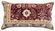 Beige Burgundy Antique Patterning Lumbar Pillow