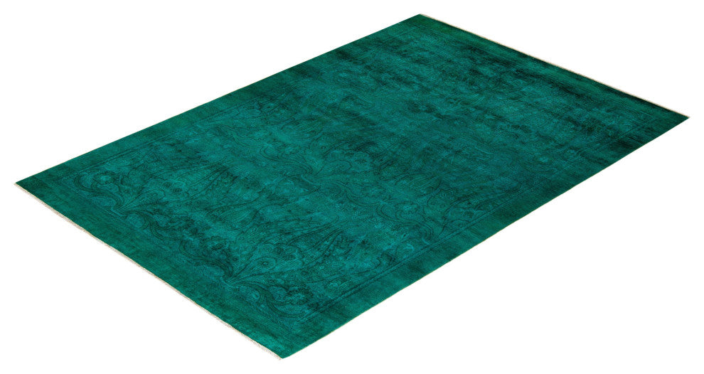Fine Vibrance, One-of-a-Kind Hand-Knotted Area Rug Green, 5'3"x7'10"
