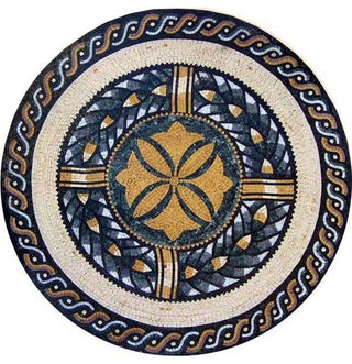 Floral Roman Mosaic Art, Lilia, 35"x35"