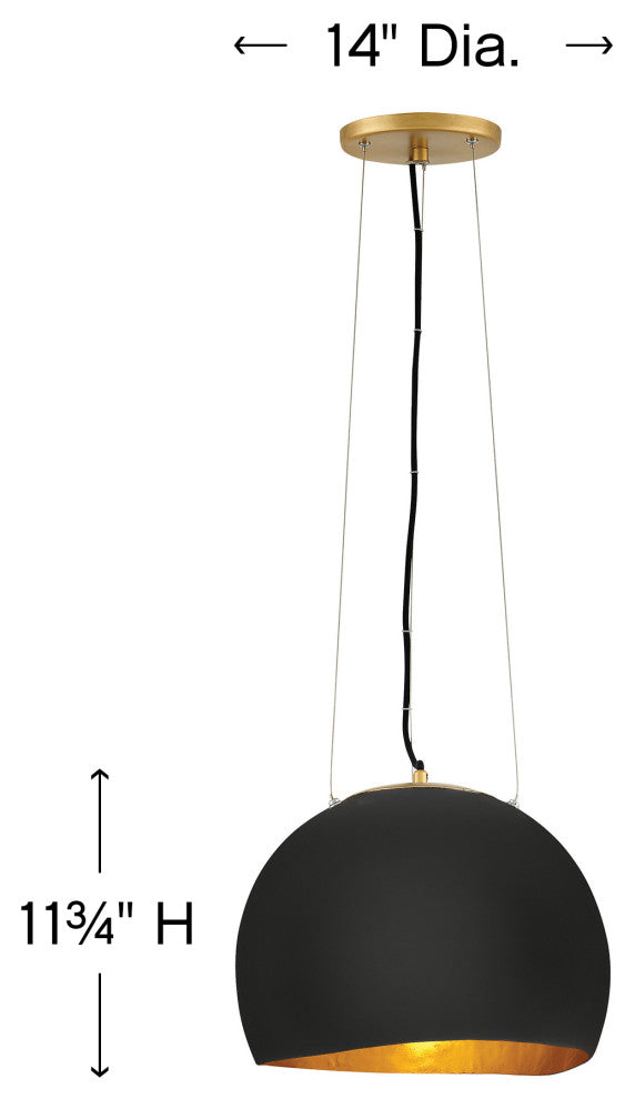 Hinkley Nula Medium Pendant, Shell Black