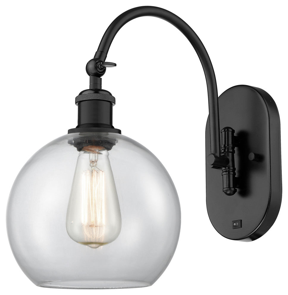 Innovations 518-1W-BK-G122-8 1-Light Sconce, Matte Black