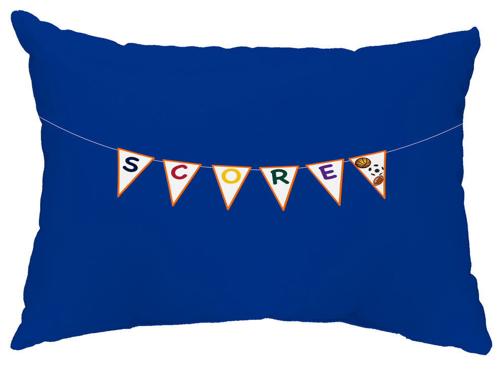Score! 14"x20" Decorative Word Outdoor Pillow, Royal Blue