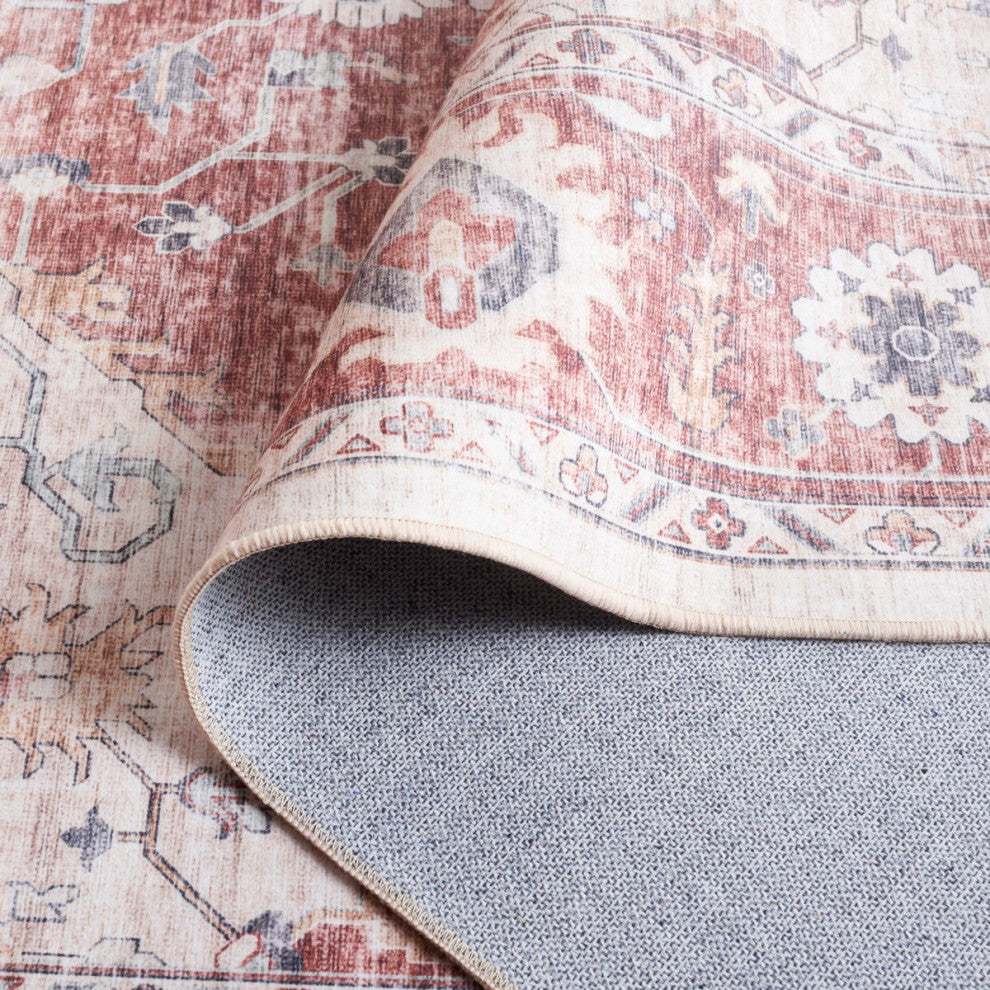 Safavieh Arizona Machine-Washable Collection ARZ517 Rug, Light Red/Beige, 5'x8'