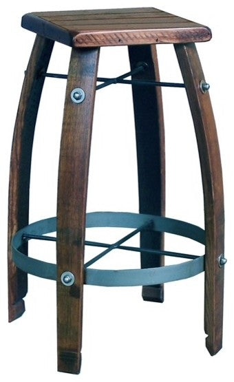 Stave Stool With Wood Top, Caramel, 26"