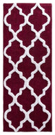 Lavish Home 100% Cotton Trellis Bathroom Mat, 24x60 inches, Burgundy