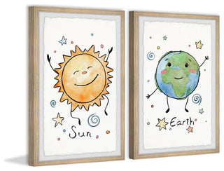 Sun and Earth Diptych, 2-Piece Set, 20x30 Panels