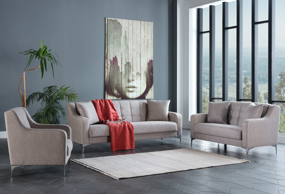 Livia Love Seat, Melson Gray