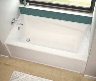 MAAX Exhibit Rectangular Acrylic Soaking Bathtub with Left-Hand Drain, White