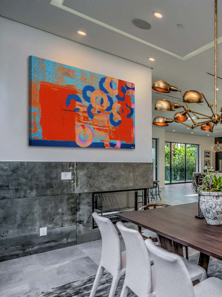 "Donuts In Motion" Painting Print on Wrapped Canvas, 36"x24"
