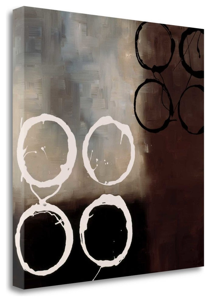 "Beige Circles I" By Laurie Maitland, Giclee Print on Gallery Wrap Canvas