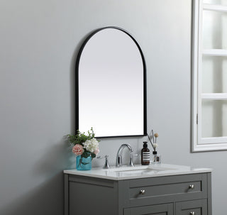 Metal Frame Arch Mirror 24X30 Inch, Black