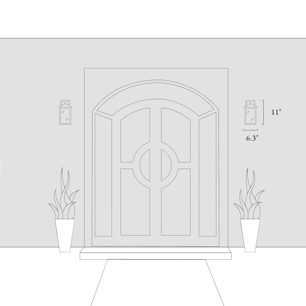 LNC 1-Light 11"H Matte Black and Clear Glass Modern Outdoor Wall Light