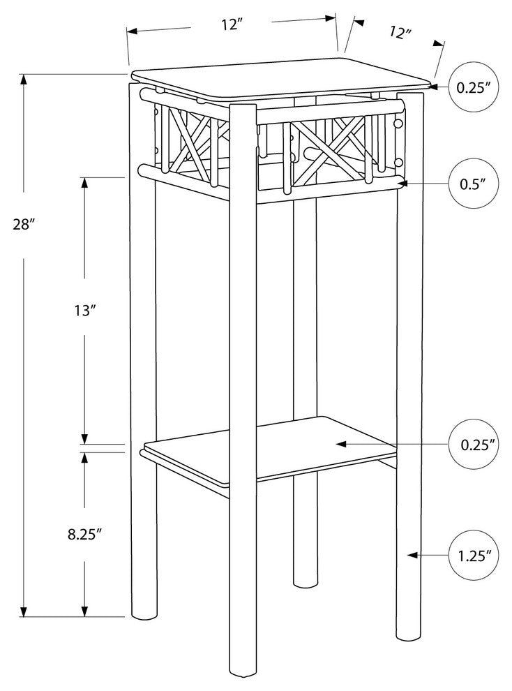 Accent Table - Black Metal With Tempered Glass