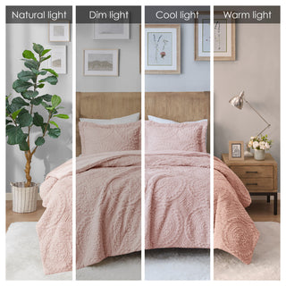 Madison Park Arya Medallion Faux Fur Plush Comforter Mini Set