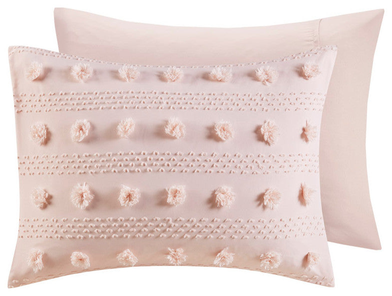 Intelligent Design Lucy Clip Jacquard Comforter Set, Pink