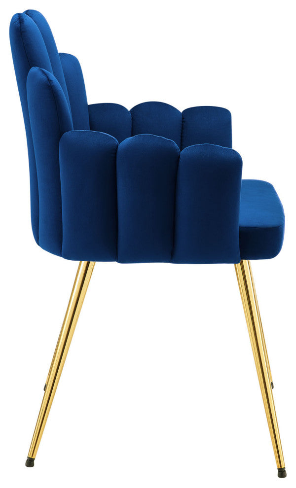 Viceroy Performance Velvet Dining Chair Set of 2, Gold Navy