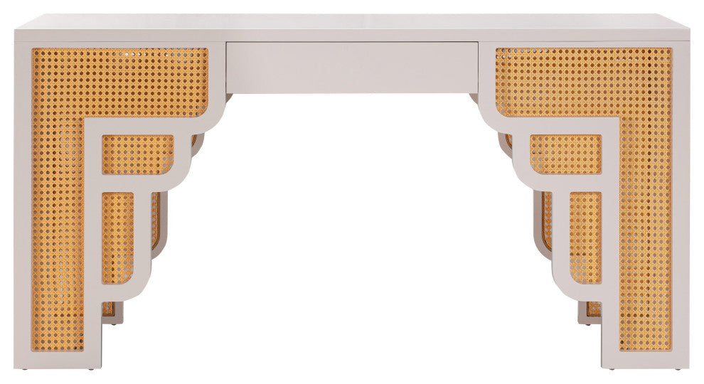 Suzie Rattan Executive Desk, Cream