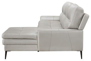 Lexicon Essex 2-Piece Leather Match Sectional with Right Chaise in Gray