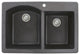 Aversa 33" silQ Granite Drop-in Double Bowl Kitchen Sink with 1 Hole in lack