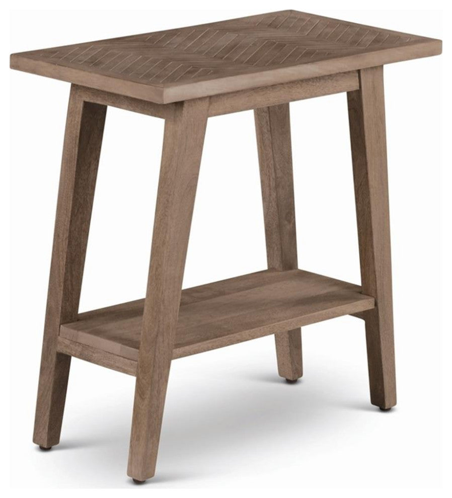 Home Square Wood Chairside End Table in Natural - Set of 2