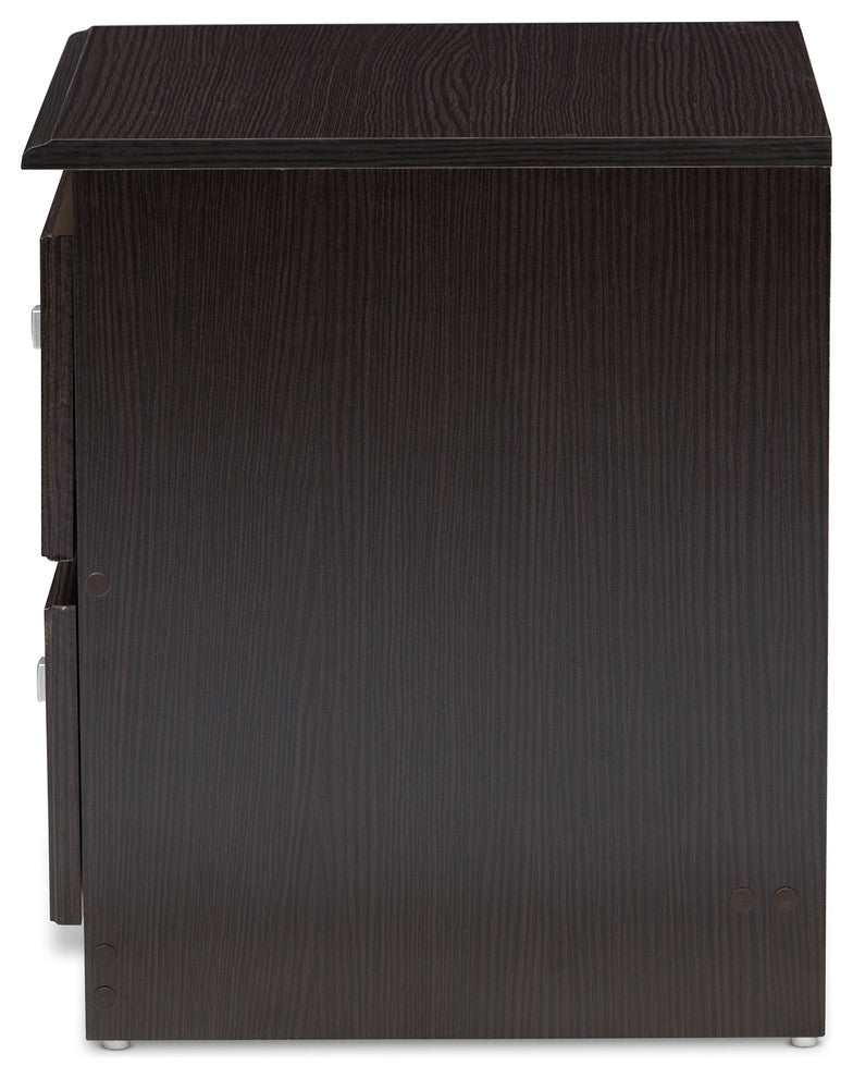 Carine Modern and Contemporary Wenge Brown Finished 2-Drawer Nightstand