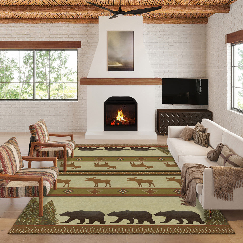 Indoor/Outdoor Excursion EX1 Beige Machine Washable 10' x 14' Rug