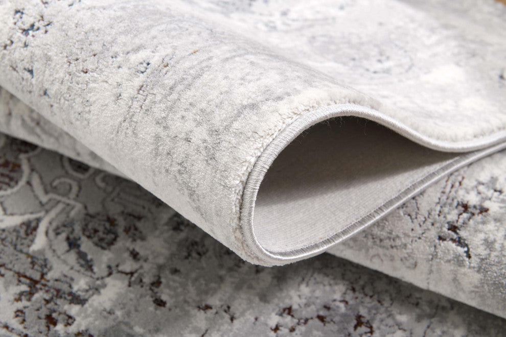 4"x6" Gray Abstract Patterns Area Rug