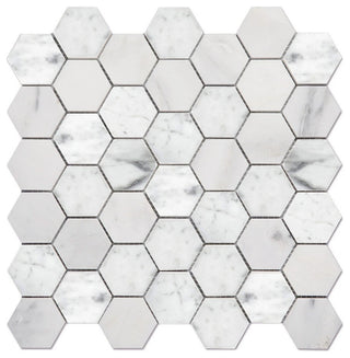 12 in. x 12 in. Marble Mosaic Wall Tile, Hexagon