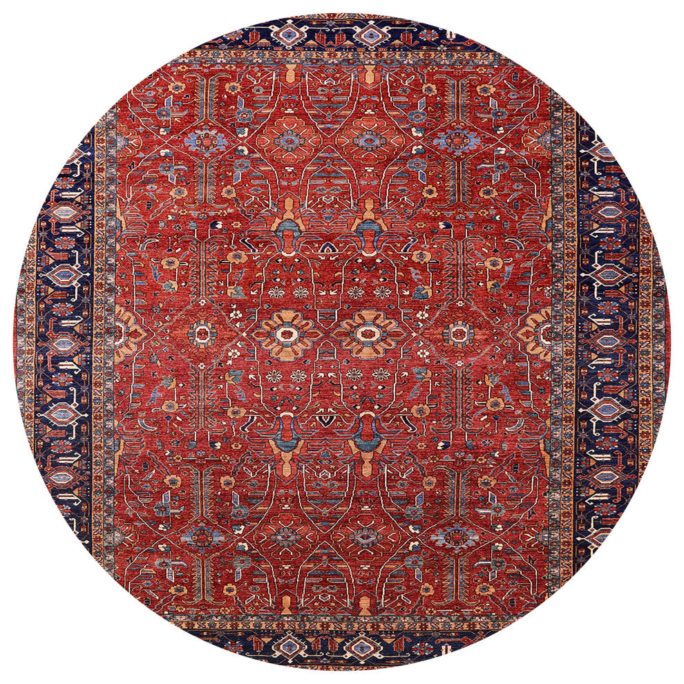 Ahgly Company Indoor Round Mid-Century Modern Area Rugs, 5' Round