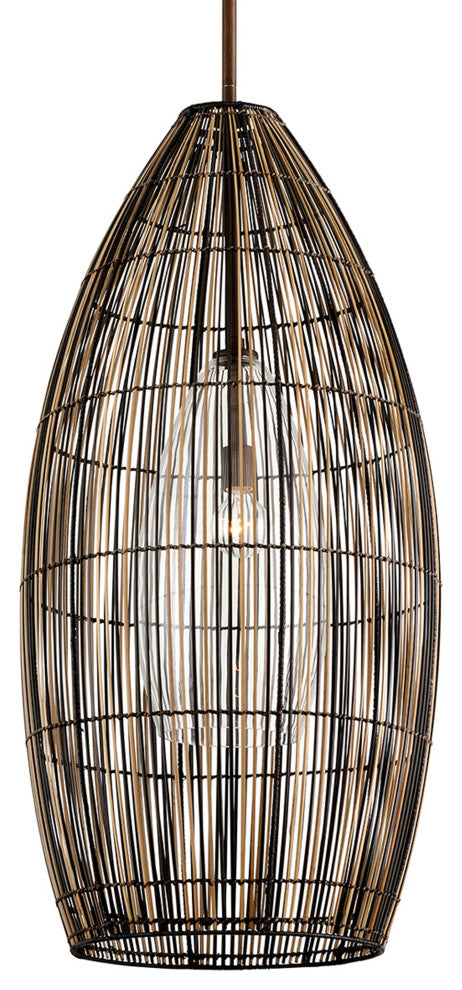 Holden 1 Light 45" Pendant - Bronze Finish - Natural and Espresso