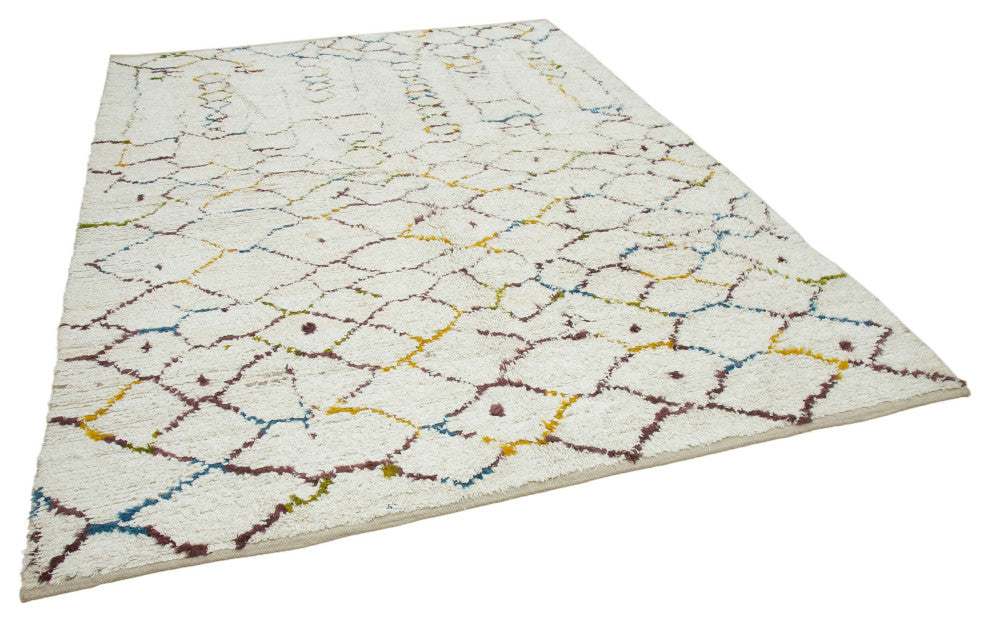 Rug N Carpet - Handmade Unique 7' 5'' x 9' 7'' Moroccan Area Rug