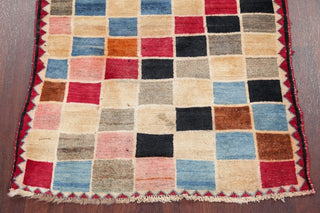 Consigned, Plaid Persian Design Hand-Knotted Vintage Oriental Rug, 4'7"X3'2"