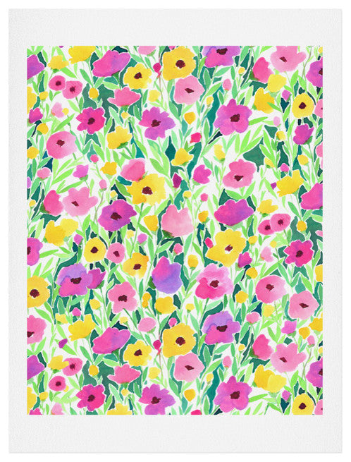 Deny Designs Jacqueline Maldonado Flower Field Pink Yellow Art Print