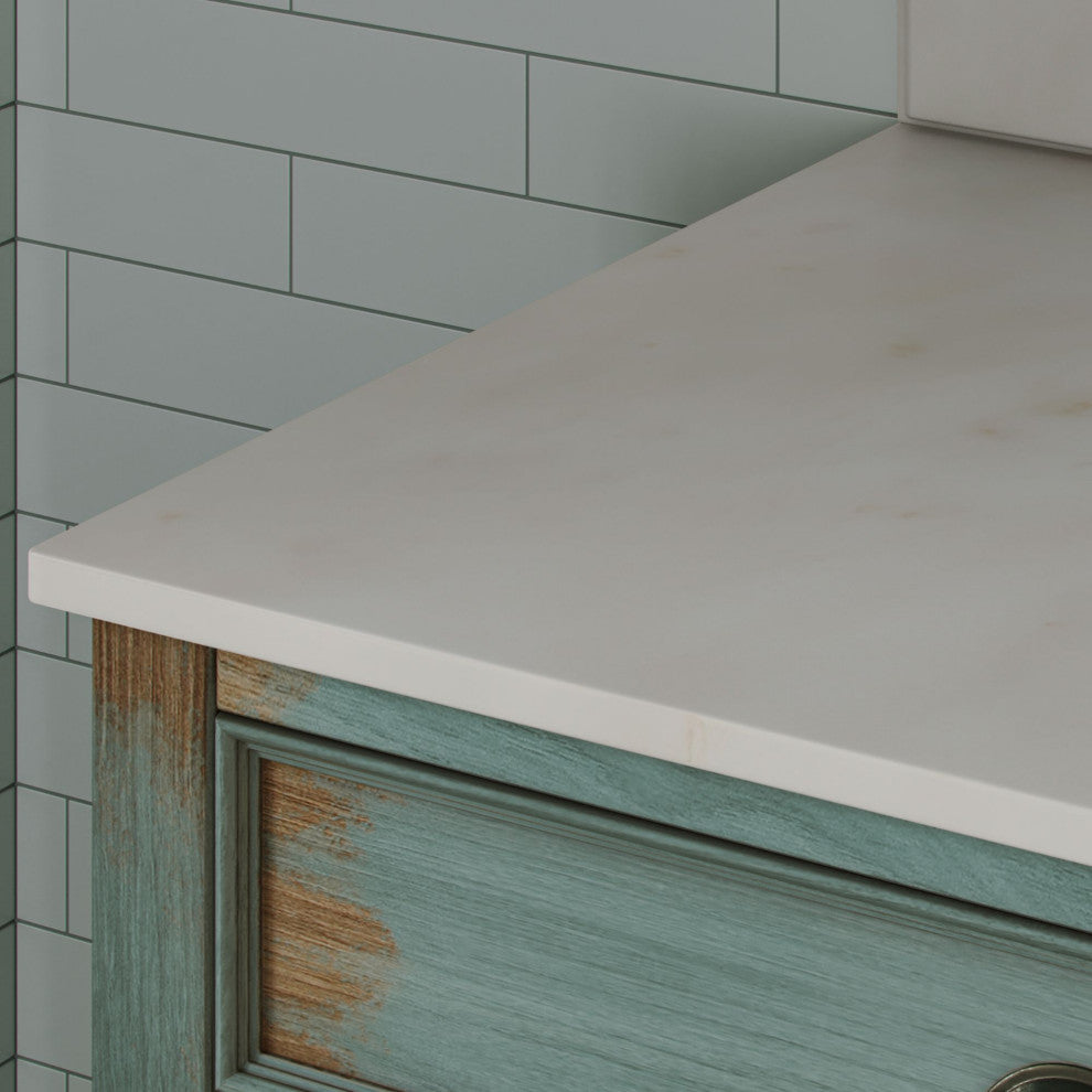 The Calusa Bathroom Vanity, Turquoise, 42", Single Sink, Freestanding