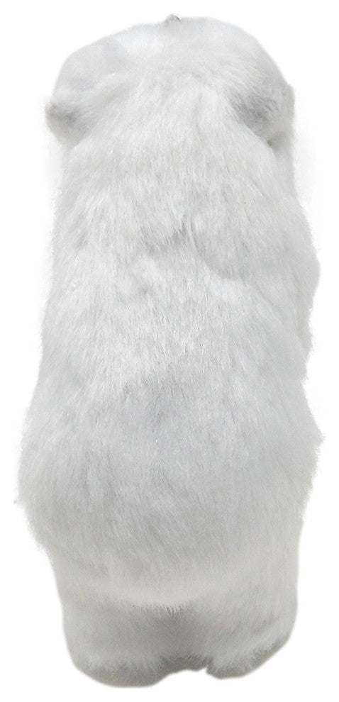 Plush Designer Furry Polar Bear Ornament White 5 in Adorable Figurine, Standing