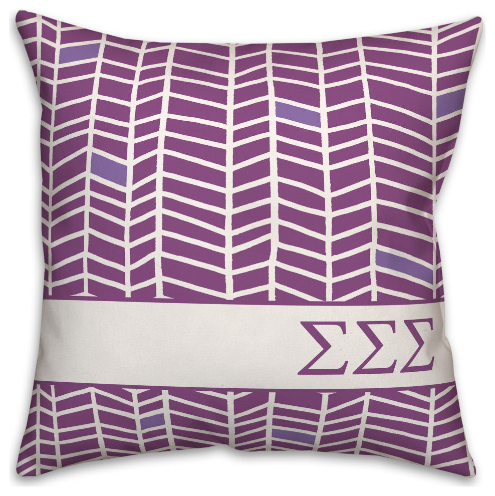 Sigma Sigma Sigma Chevron Pattern 18x18 Pillow