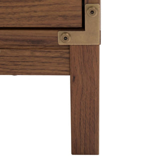 Safavieh Galio 2 Drawer Nightstand, Walnut/Gold