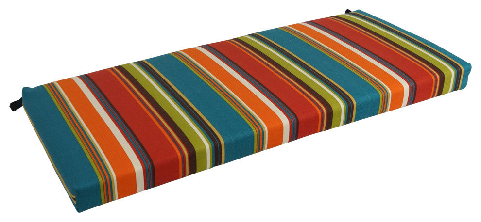 45"X19" Patterned Outdoor Spun Polyester Loveseat Cushion, Westport Teal