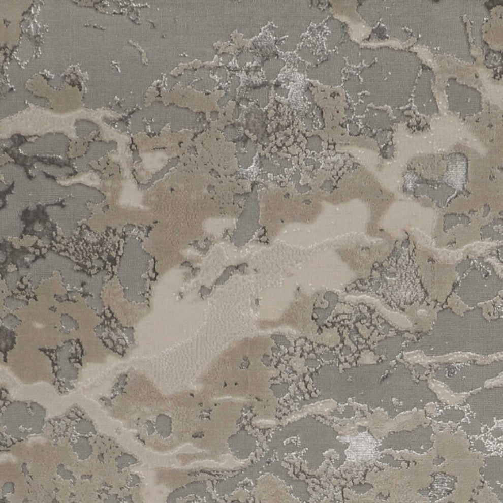 HomeRoots 7'x10' Sand Grey Machine Woven Abstract Indoor Area Rug