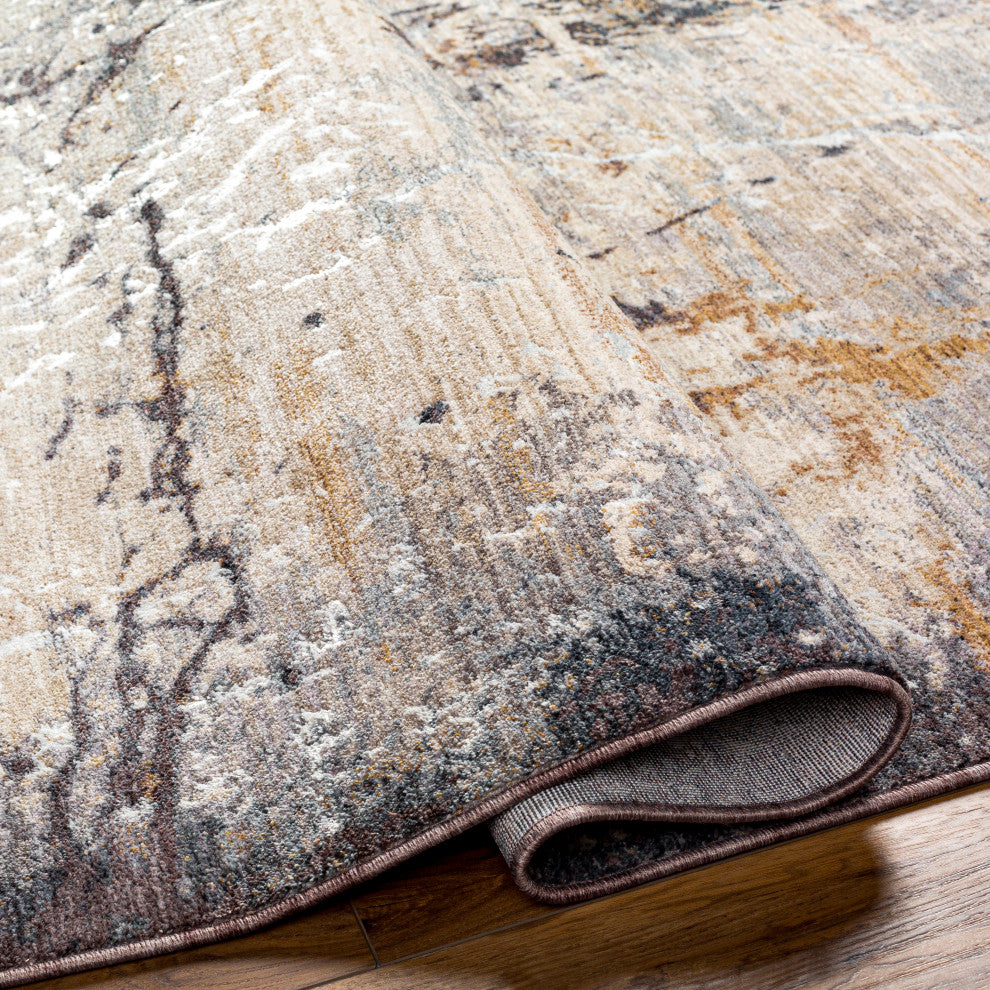 Surya Aida AAD-2302 Machine Woven Area Rug, Beige, 8'10" x 13'