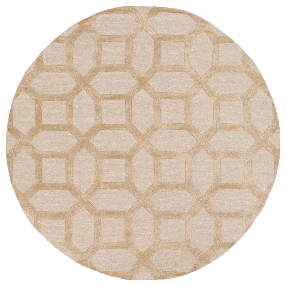 Arise Transitional Khaki Area Rug, 3'6" Round